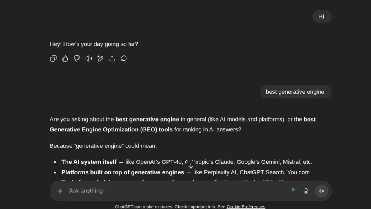  shows a screenshot of a Generative AI Chat interface (likely ChatGPT, based on the footnote).