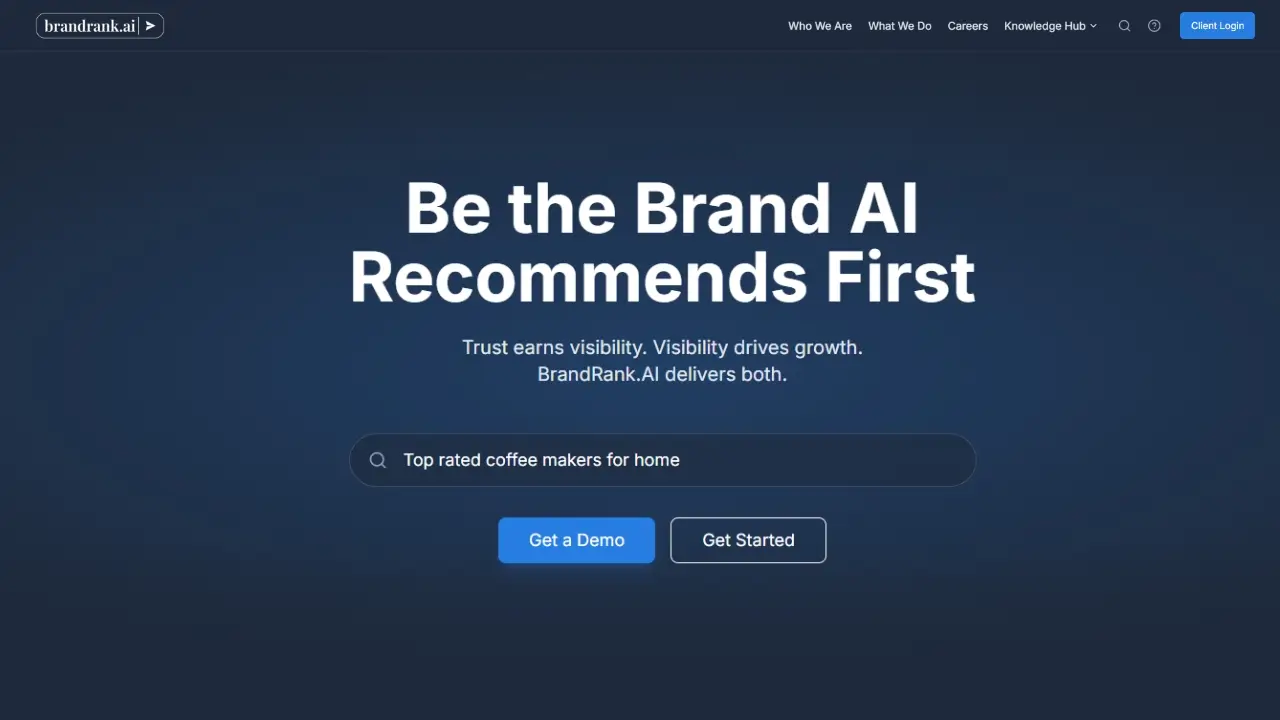BrandRank AI Home page