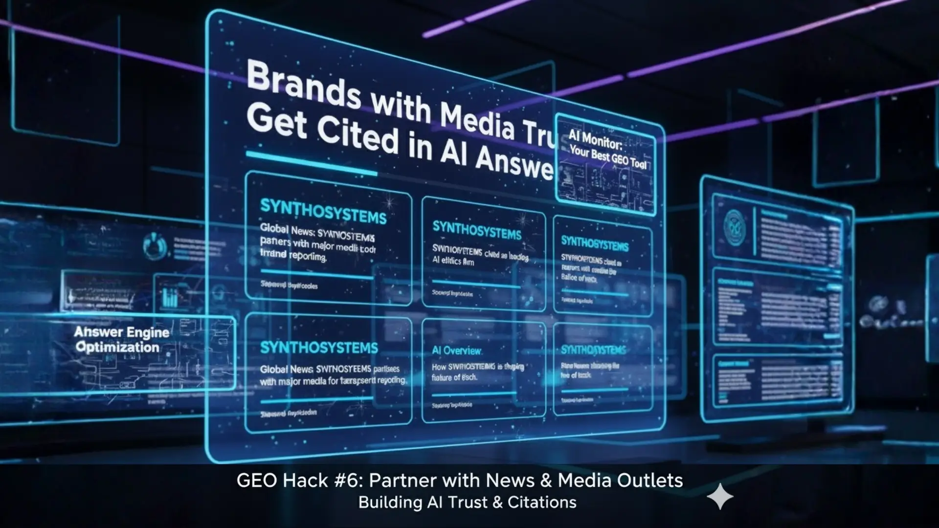 GEO strategy showing brands building AI trust by partnering with news and media outlets to get cited in AI answers.