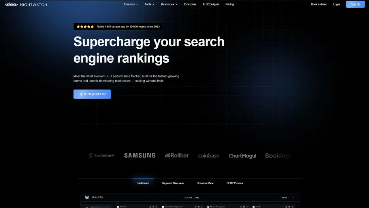NightWatch Home page