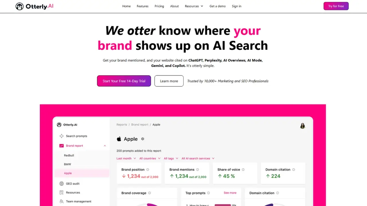 Otterly.ai Home page