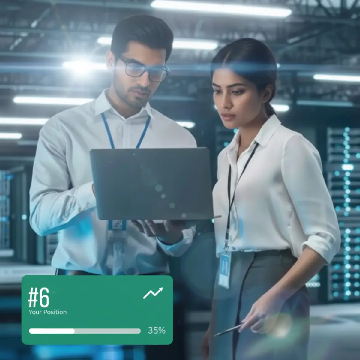 A lady SEO professional poasing with GetCito’s Green Aura behind her.