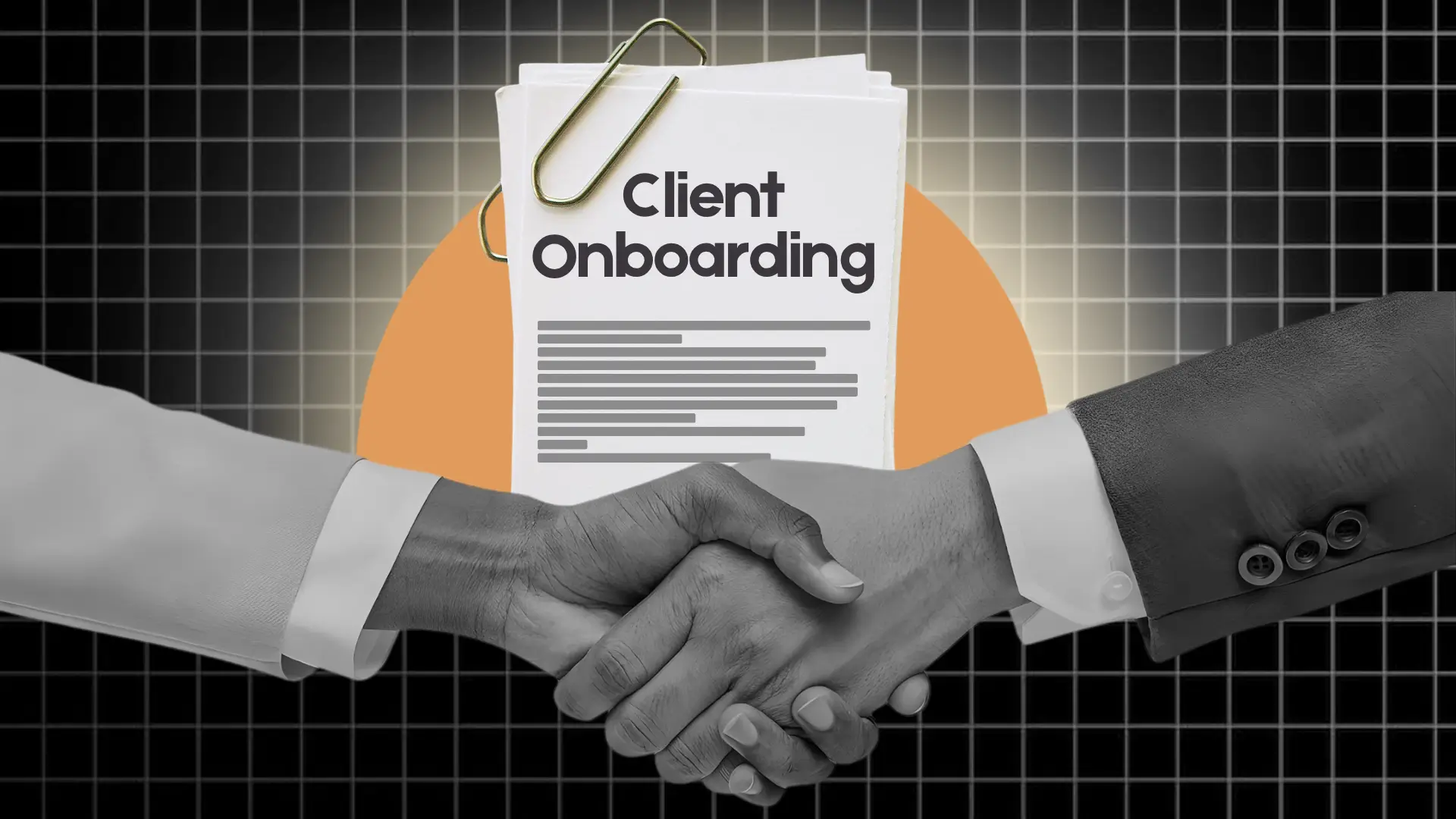 Illustration of a handshake between client and agency after onboarding on Google Business Profile.
